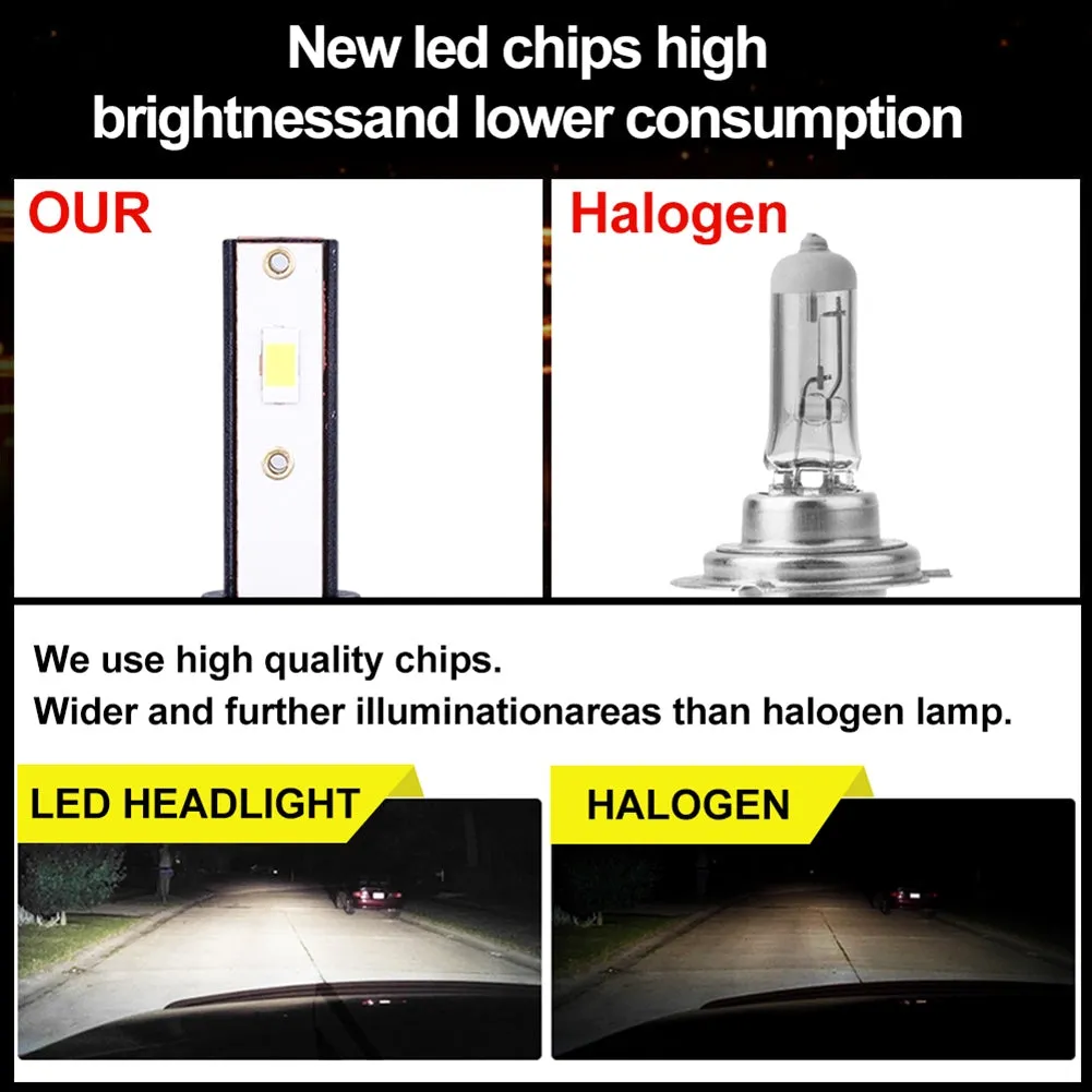 1 Pair Metal F9 Car Led Headlight H4 H7 H11 H13 9004 9005 9006