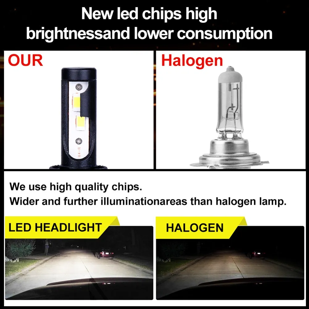 1 Pair Metal F9 Car Led Headlight H4 H7 H11 H13 9004 9005 9006