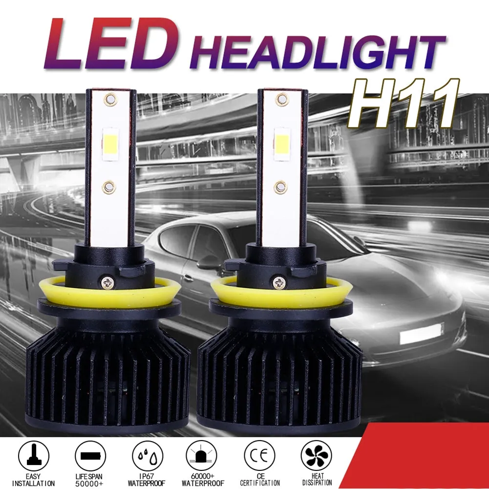 1 Pair Metal F9 Car Led Headlight H4 H7 H11 H13 9004 9005 9006