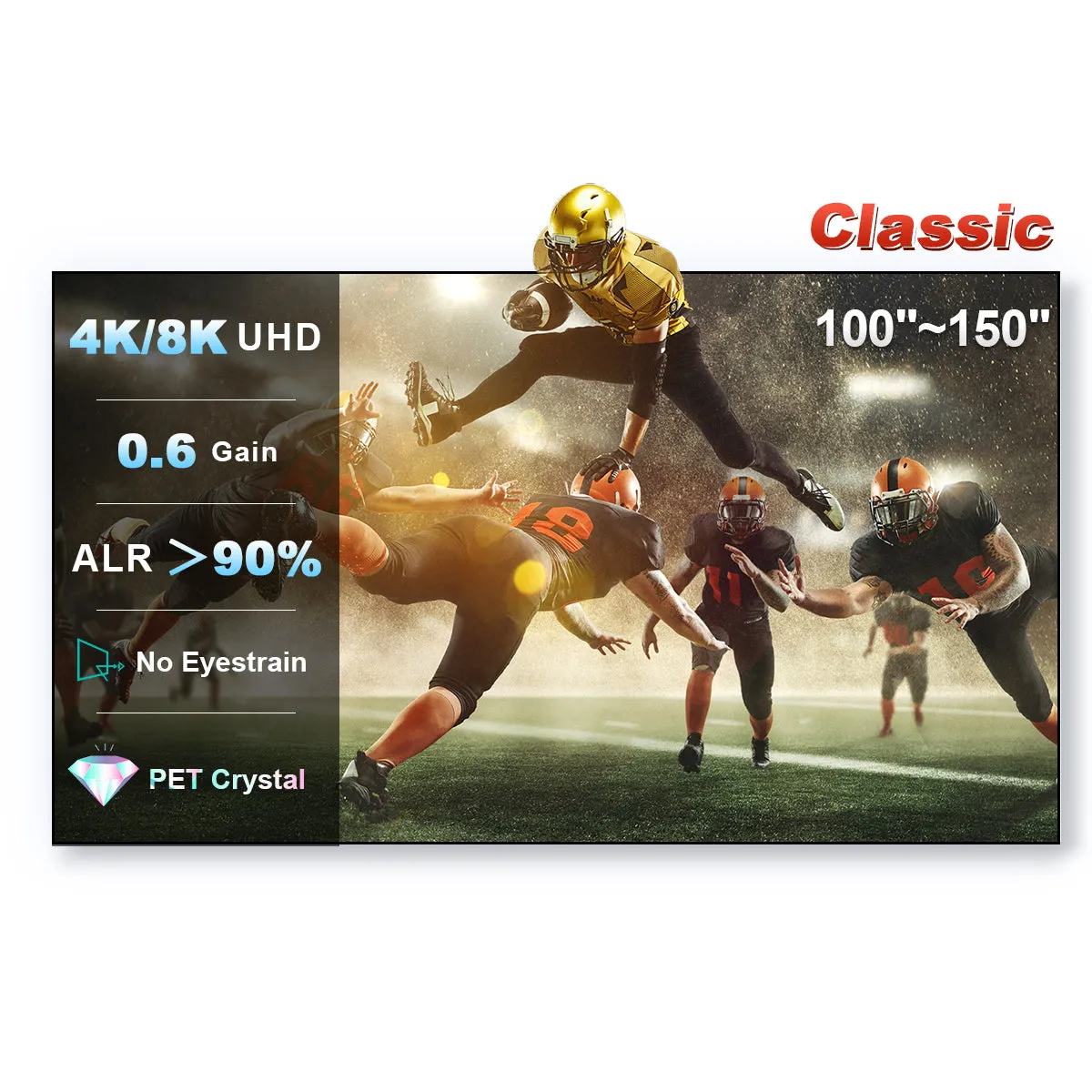 100''-150'' Nothingprojector PET Crystal Classic UST ALR Projector Screen