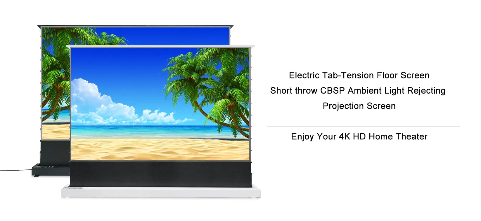 100"-120" Electric Floor Rising Tension Indoor Screen w/ Smart Voice Control
