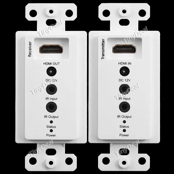 1080P 50m Wall Plate HDMI Extender HDMI Converter Splitter 3D Single Cat5e/6 Cable RJ45 with Bi-Directional IR ETATH-521126