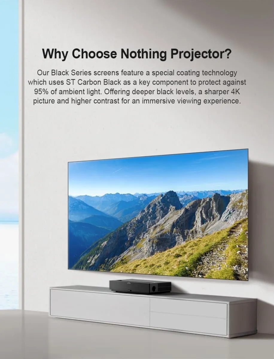 120 inch Nothing Projector Black Series ALR Ultra Short Throw Projector Screen