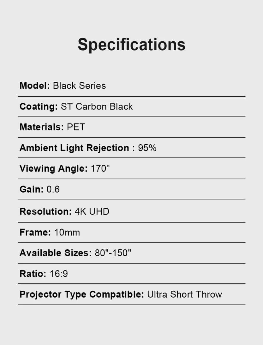 120 inch Nothing Projector Black Series ALR Ultra Short Throw Projector Screen