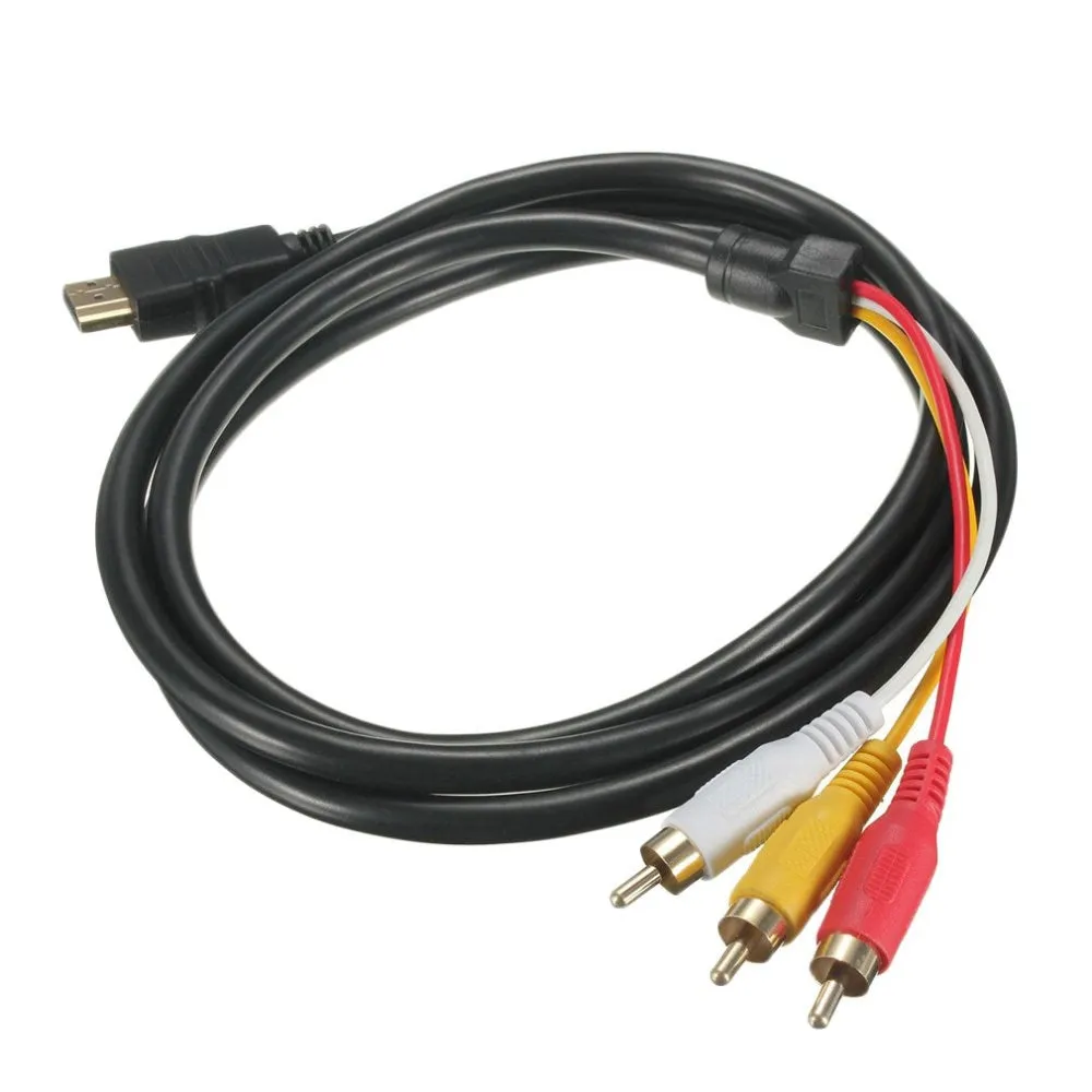 1.5m HDMI Male to 3 RCA TV Cable 3RCA (Yellow Red White) AV Video Audio Converter Adapter 1080P TV Box TV Box TO HDTV