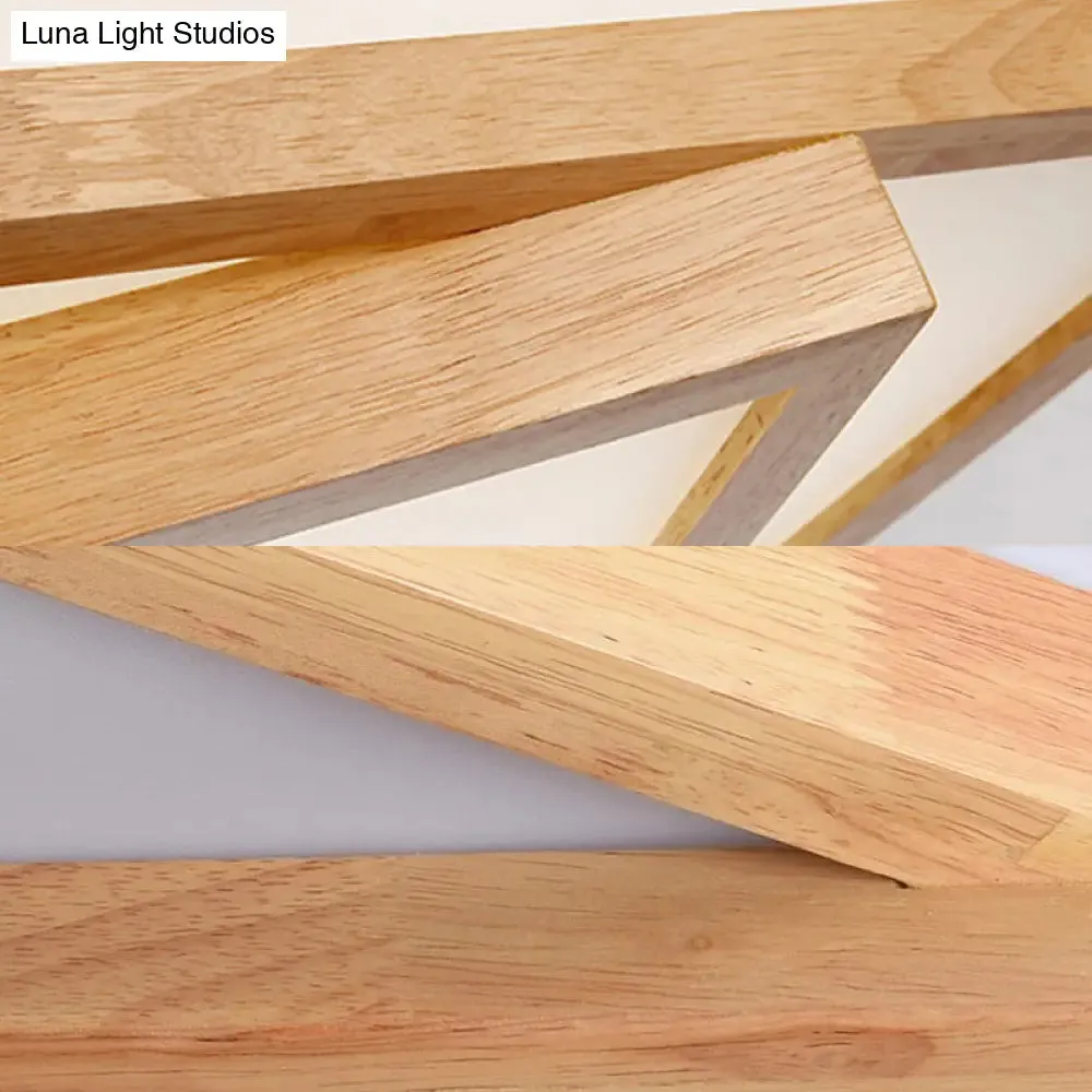 19"/25"/31.5" Wide Minimalist Wood Beige LED Ceiling Light in White/Warm/Natural Light - Flush Mount Lamp