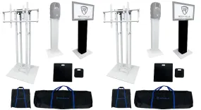 (2) Rockville RTP33-TV White/Black Totem DJ Speaker/Lighting Stands with TV Mount (2) RTP33-TV (2) BLACK TOTEM PLATES