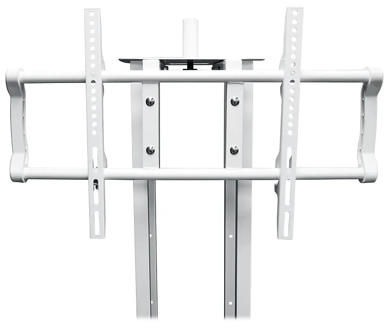 (2) Rockville RTP33-TV White/Black Totem DJ Speaker/Lighting Stands with TV Mount (2) RTP33-TV (2) BLACK TOTEM PLATES