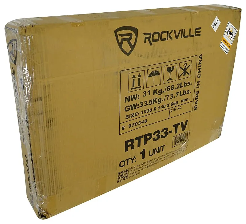 (2) Rockville RTP33-TV White/Black Totem DJ Speaker/Lighting Stands with TV Mount (2) RTP33-TV (2) BLACK TOTEM PLATES
