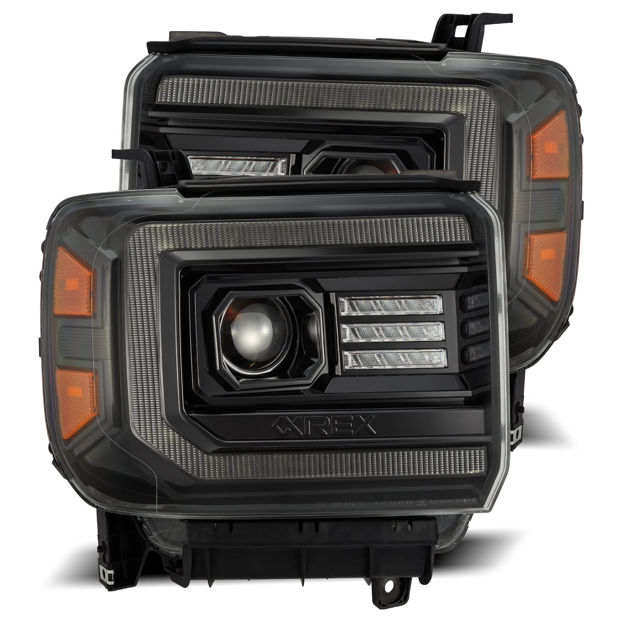 2014-2018 GMC Sierra LUXX-Series LED Projector Headlights Alpha-Black Alpha-Rex 880614