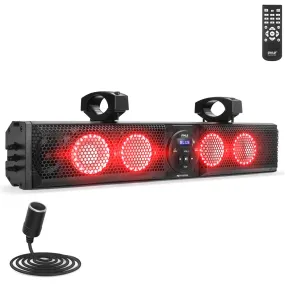 26" Wide Aluminum Alloy Sound Bar Speaker System W Aux/Bt/Usb/Rgb Lights And Remote Control, 4 X 30 Watts