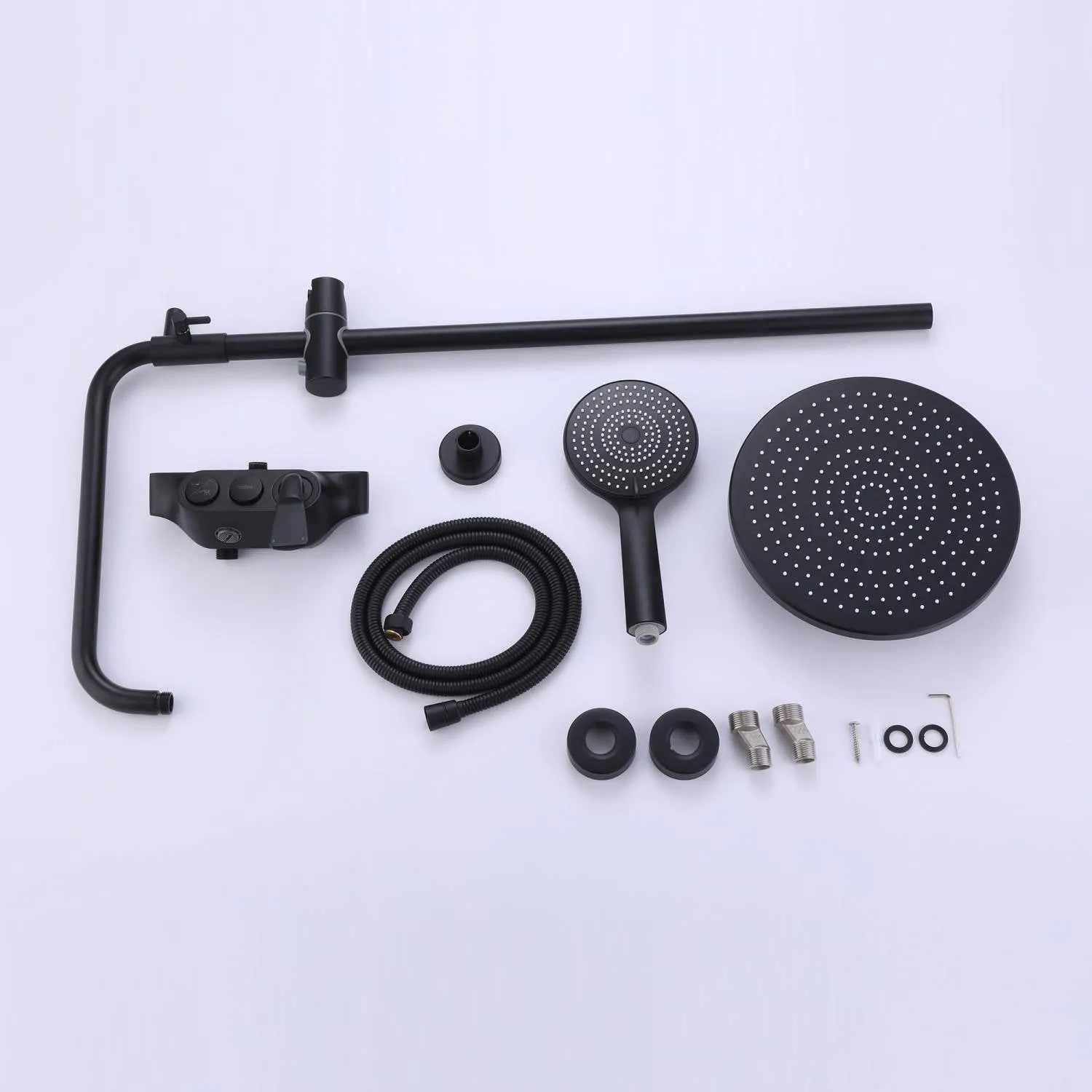 3-Function Shower Faucet Brass Exposed Shower System Matte Black RB1041