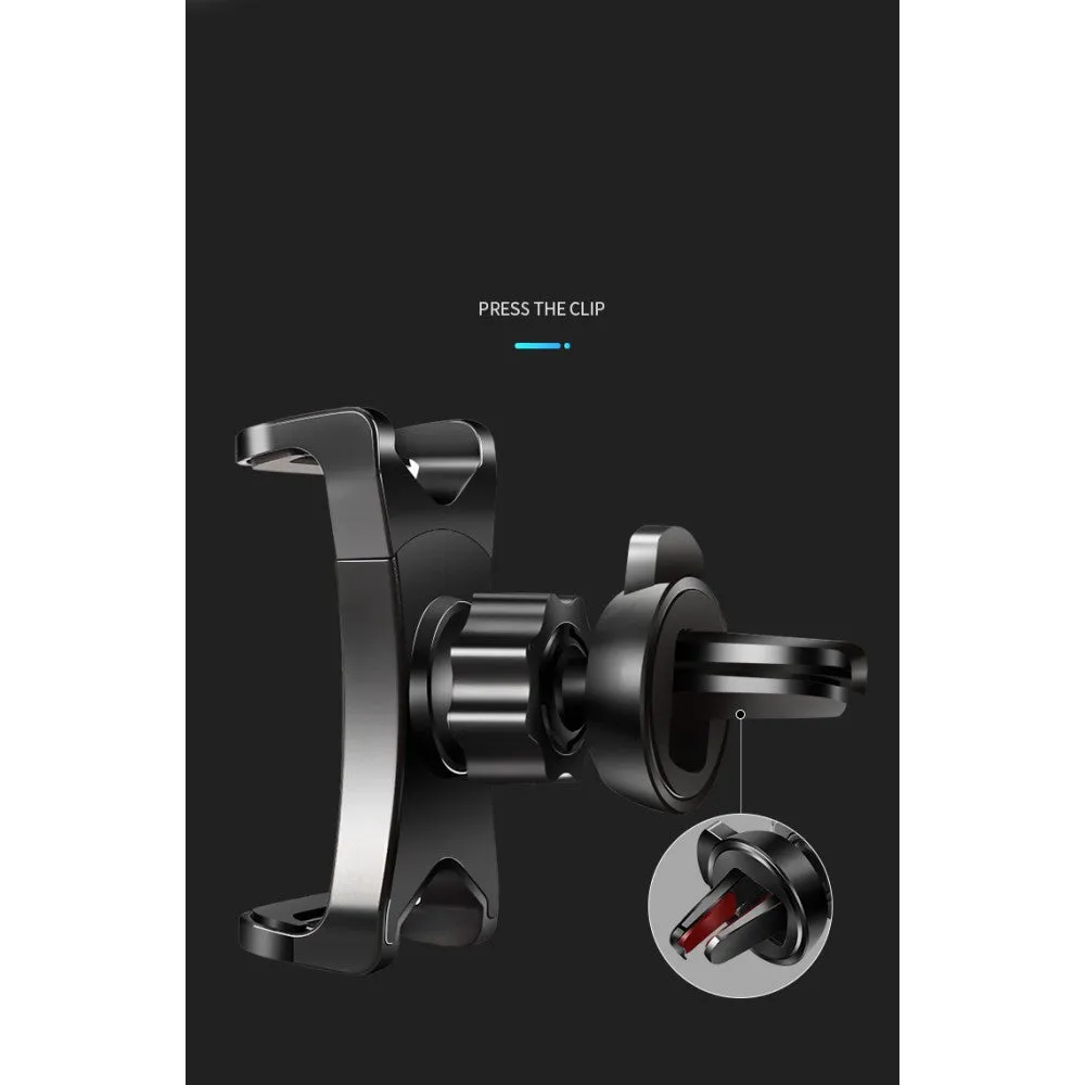 3 in 1 Car GPS Smartphone Holder: Dashboard / Visor Clamp   AC Grid Clip for Intex Aqua Strong 5.1  - Black