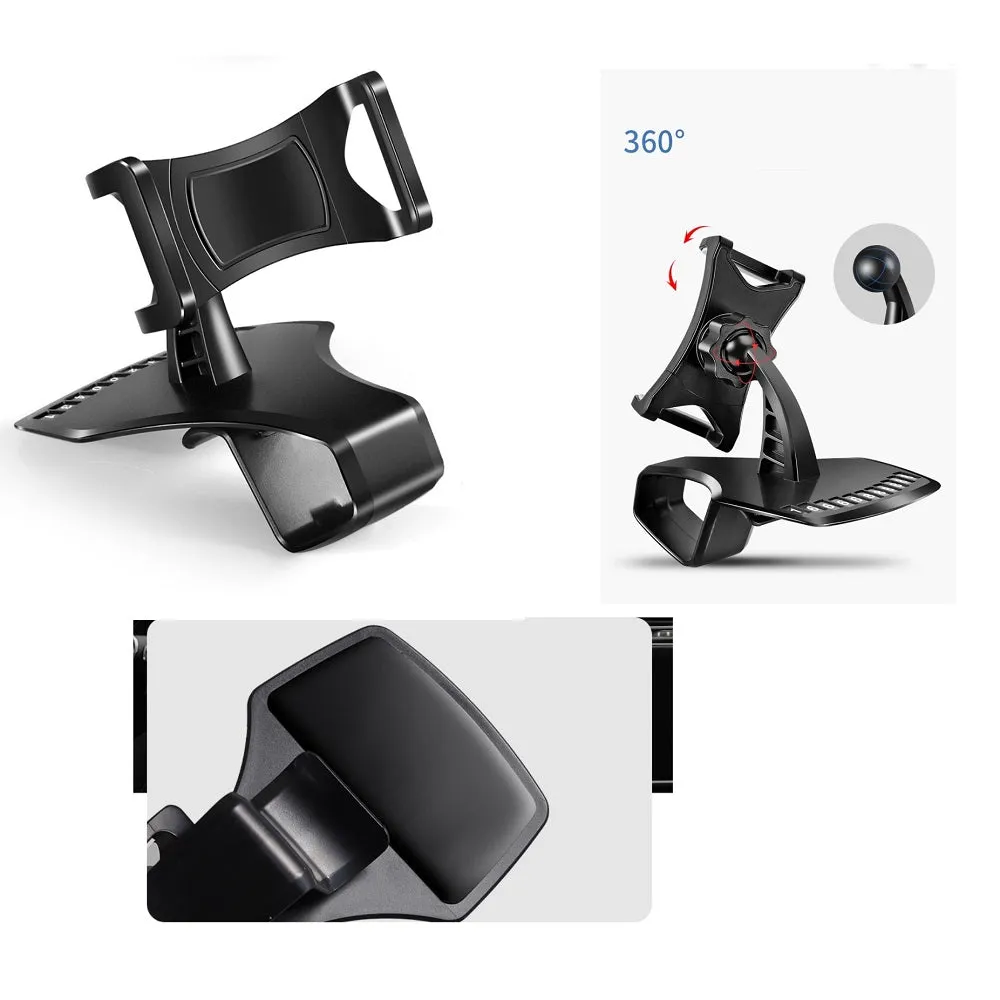 3 in 1 Car GPS Smartphone Holder: Dashboard / Visor Clamp   AC Grid Clip for Swipe Konnect 5.1 Eco - Black