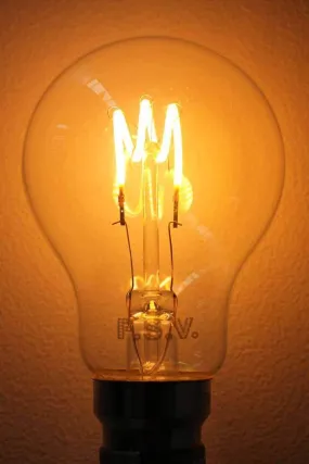 3W B22 Filament LED Tri Loop A60 Round 2200K Bulb