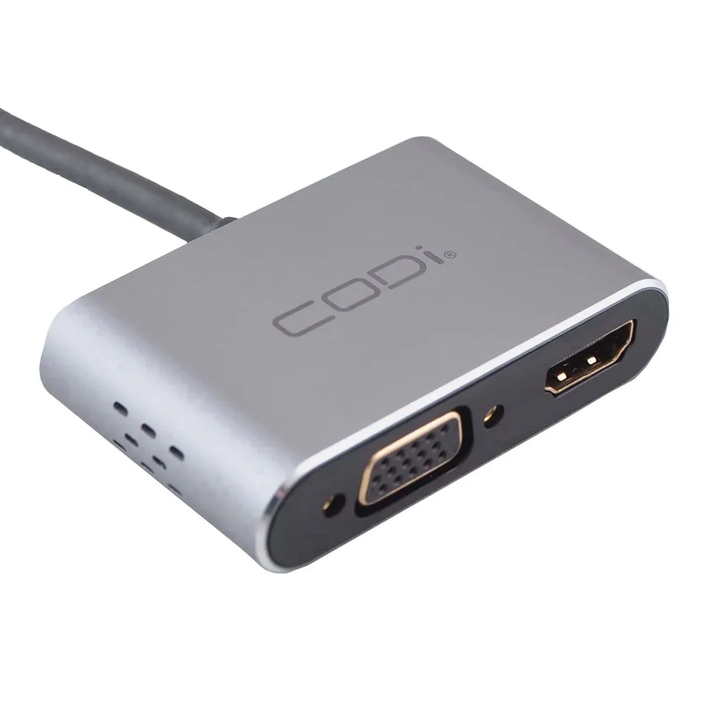 4-In-1 USB-C Display Adapter (HDMI, VGA, USB-C PD, USB-A 3.0)