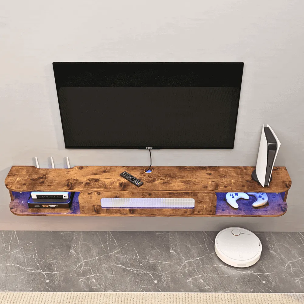 47" Eclaire Floating TV Stand, Rustic Brown