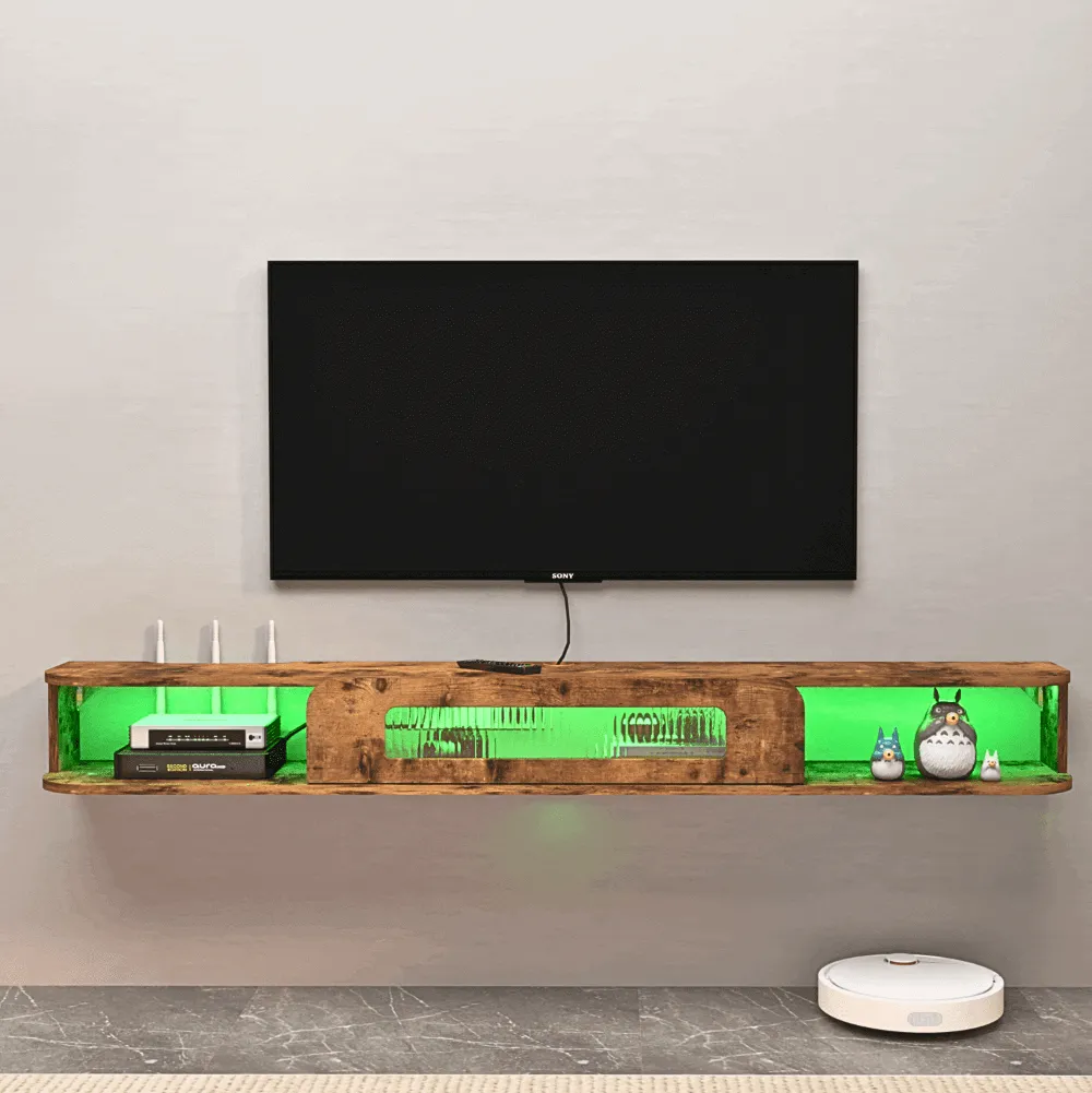 47" Eclaire Floating TV Stand, Rustic Brown