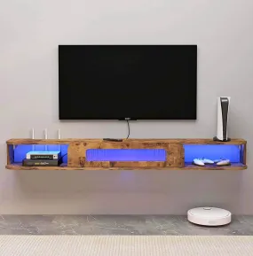 47" Eclaire Floating TV Stand, Rustic Brown