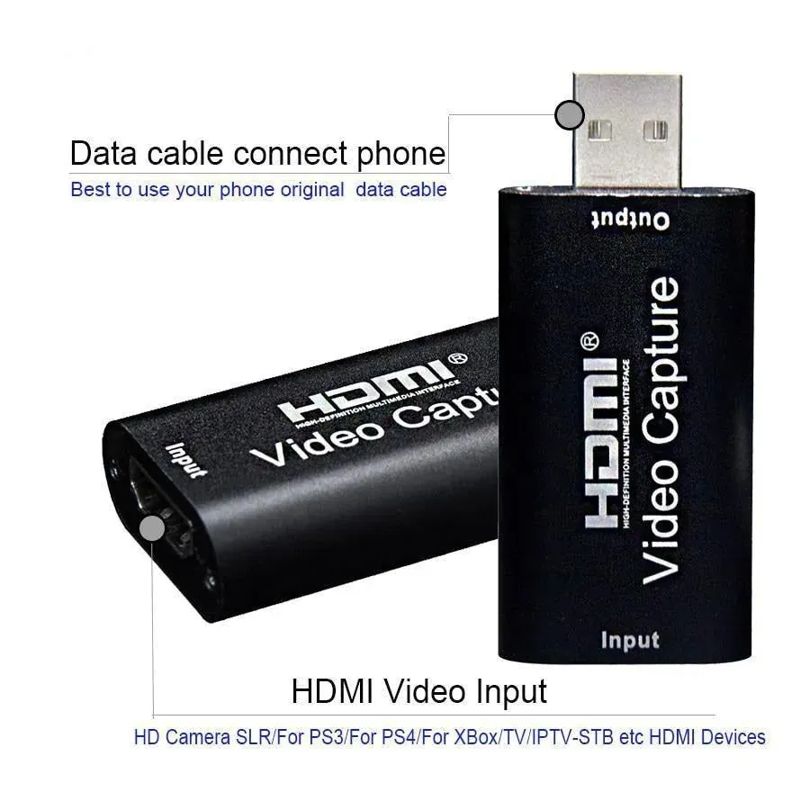 4K 1080P HDMI To USB 2.0 Video Capture Game Recording Box for PC Youtube OBS Streaming