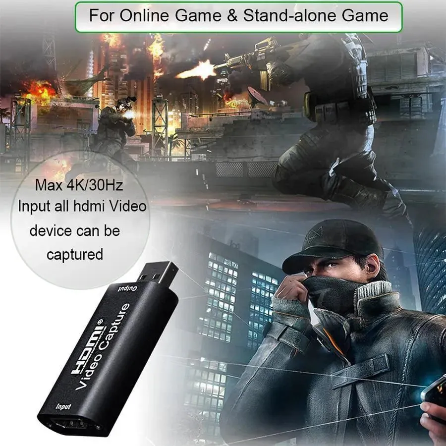 4K 1080P HDMI To USB 2.0 Video Capture Game Recording Box for PC Youtube OBS Streaming