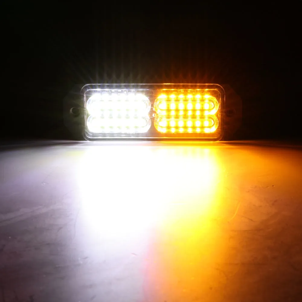 (4PSC/SET) 24LED Emergency Surface Mount Grill Strobe Light for Trucks Vehicles ATV RV Cars Van