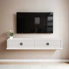 51.18″ Polara Solid Wood TV Stand, High Gloss White