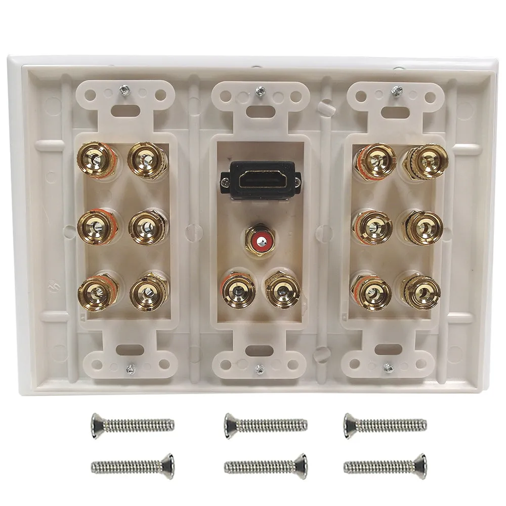7.1 Surround Sound   HDMI Wall Plate Kit, Decora - White