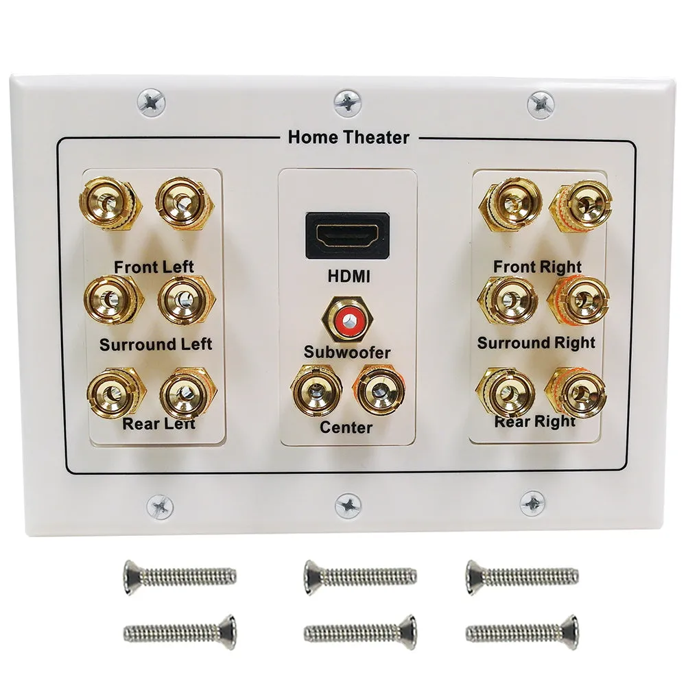 7.1 Surround Sound   HDMI Wall Plate Kit, Decora - White