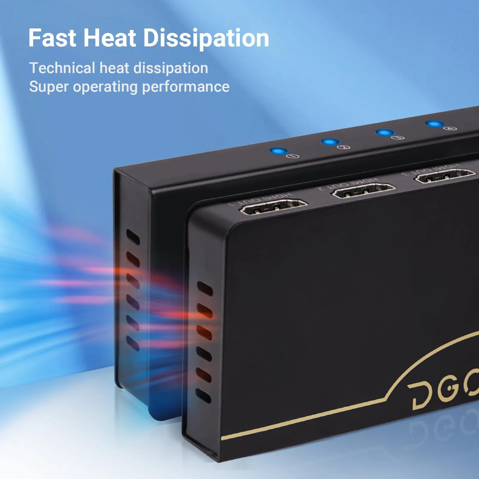 8K 60Hz HDMI Splitter 1 in 4 Out Extended Display, 1x4 HDMI Splitter 48Gbps Distributor Box Support 3D HDR HDCP 2.3 for HDTV,Fire Stick,PS5,Xbox,Blu Ray(1 Source onto 4 Displays)