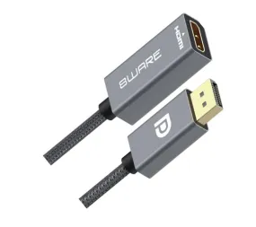8WARE DisplayPort DP to HDMI Adapter Converter Cable 15cm - Male to Female 1080P Gold-Plated for PC/Laptop to HDTVs Projectors Displays Retail Pack