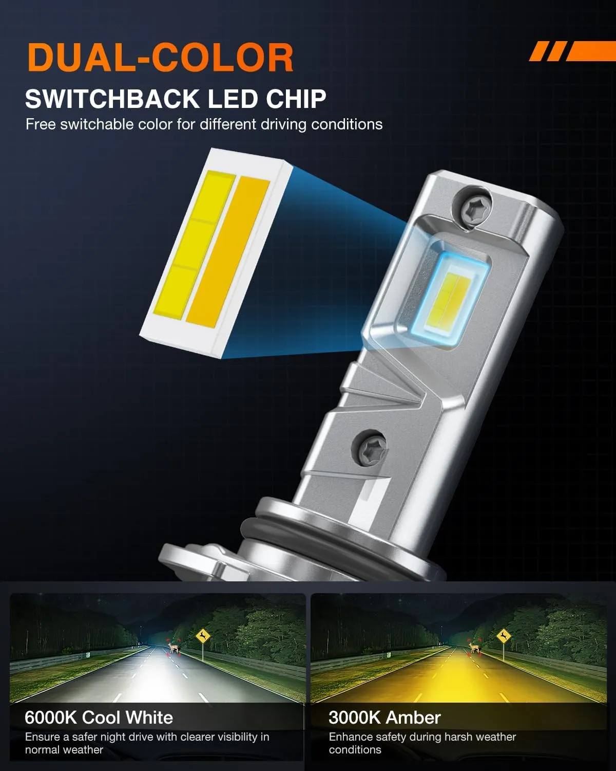 9006/HB4 Switchback LED Headlight Bulbs CS1 Series