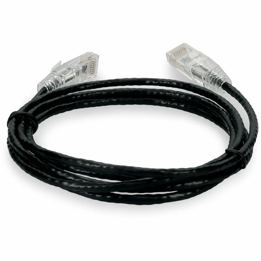 AddOn 9ft Black CAT 6 Slim PVC Ethernet Cable Snagless Clear-Claw RJ-45 M/M ADD-9FSLCAT6-BK