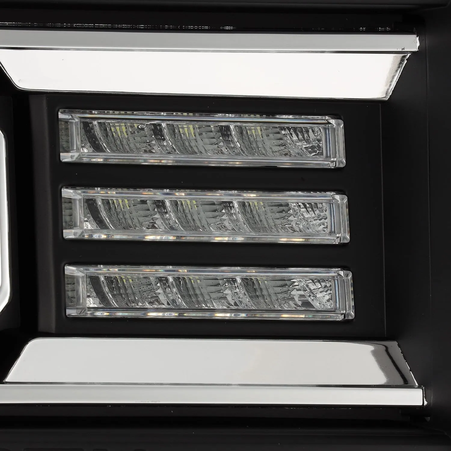 AlphaRex Headlights GMC Sierra (14-18) Dual LED Projector LUXX Series w/ Sequential Turn Signal - Alpha Black / Black
