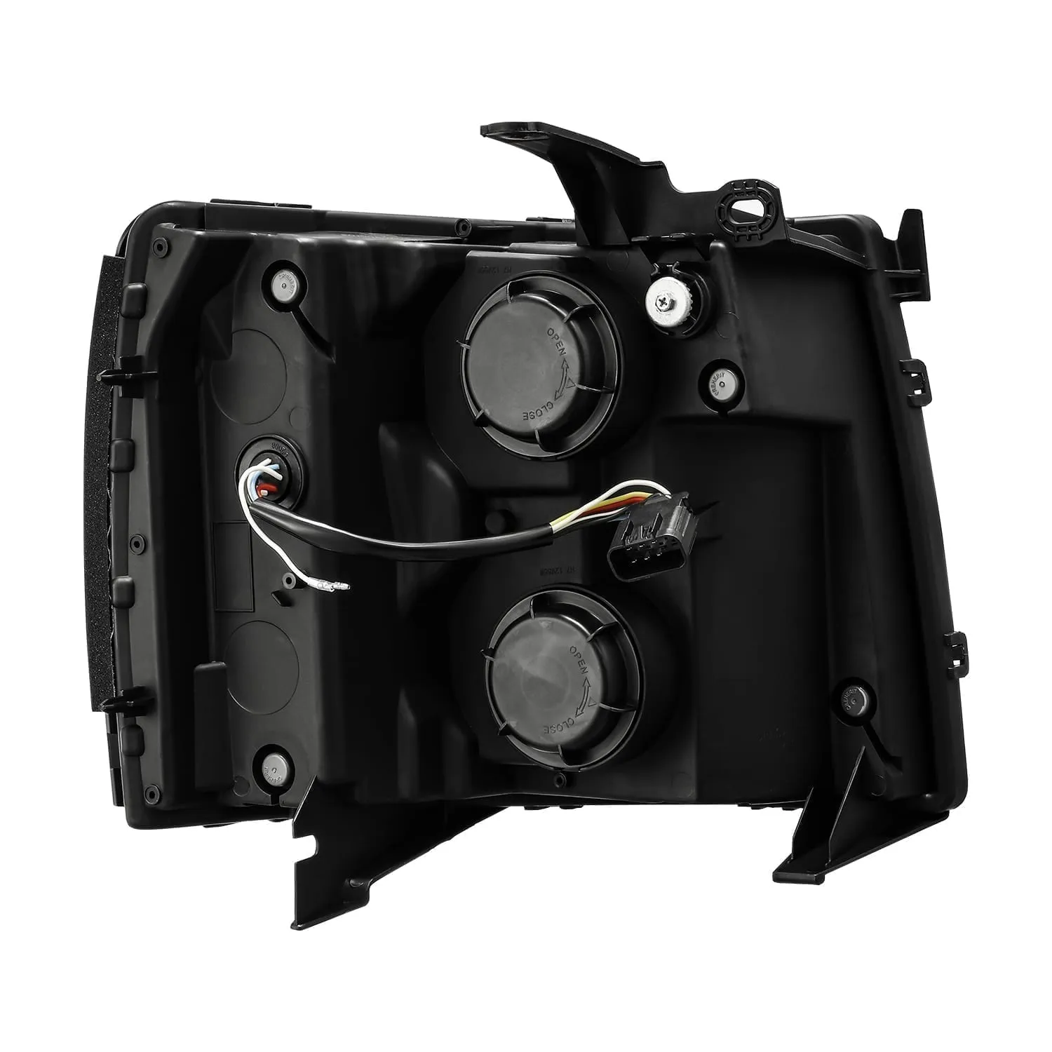 AlphaRex Projector Headlights Chevy Silverado (07-13) LED LUXX Series w/ Sequential Turn Signal - Chrome / Jet Black