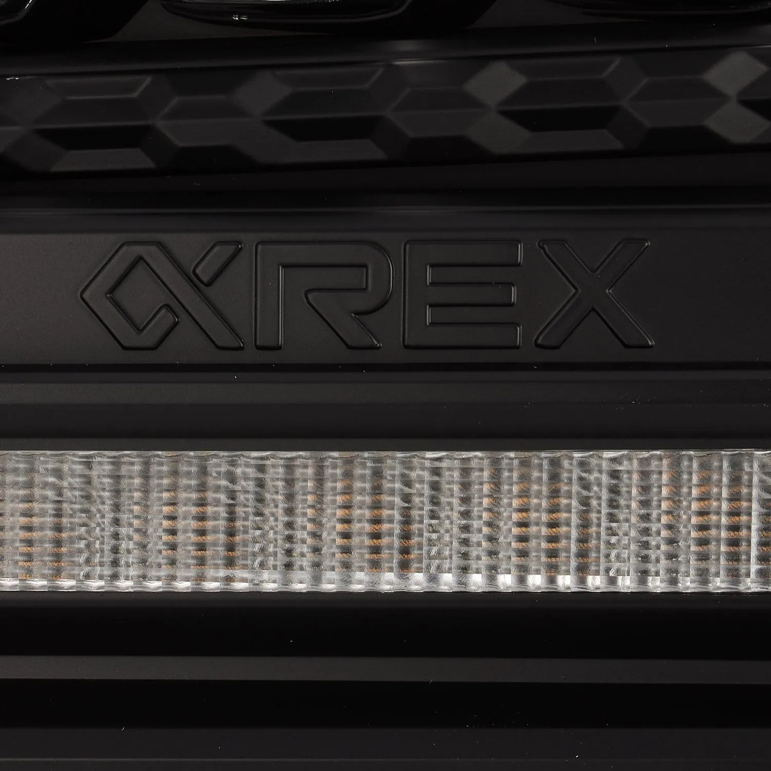 AlphaRex Quad 3D LED Projector Headlights GMC Sierra (2014-2018) [Nova Series - DRL Light Tube] Alpha-Black/Black