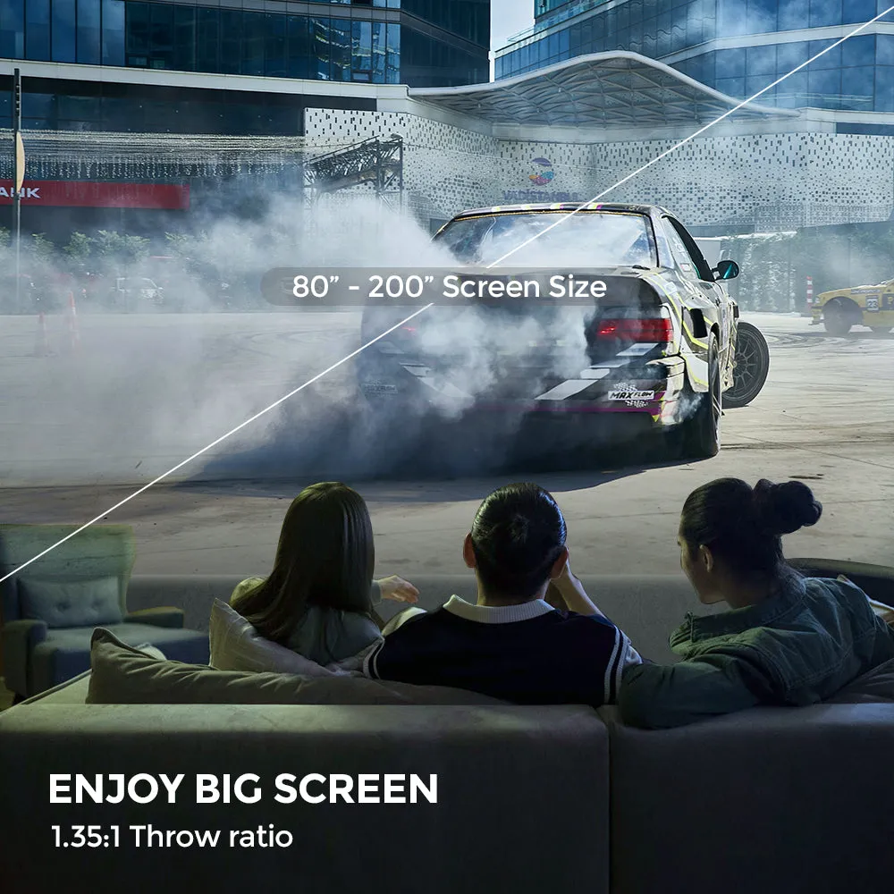 Android LED Projector |7000 Lumens/Screen Size Upto 300''|Native Res 1080P Full HD |Bluetooth Wifi 4K Projector|Included 150 inch Projector Screen