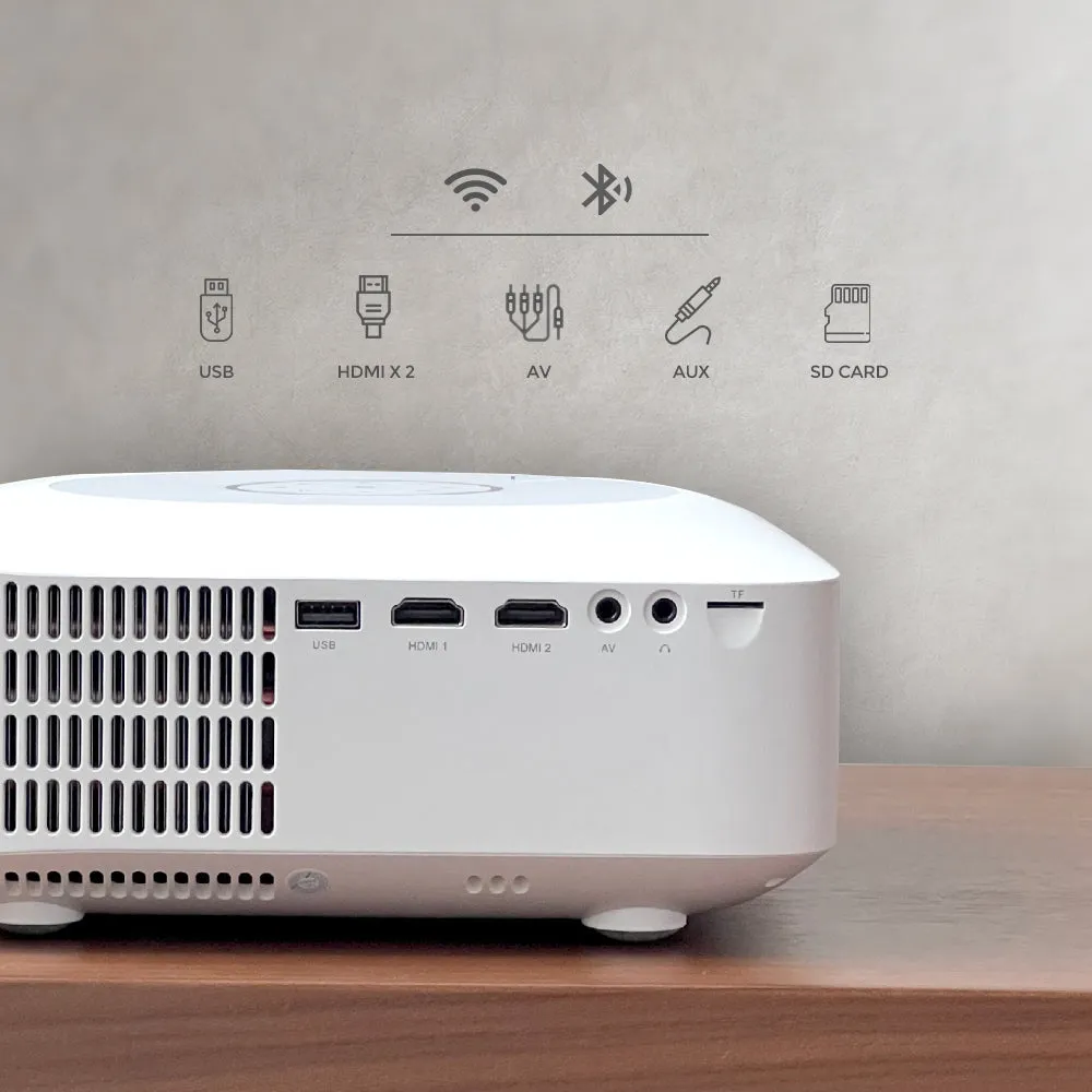 Android LED Projector |7000 Lumens/Screen Size Upto 300''|Native Res 1080P Full HD |Bluetooth Wifi 4K Projector|Included 150 inch Projector Screen