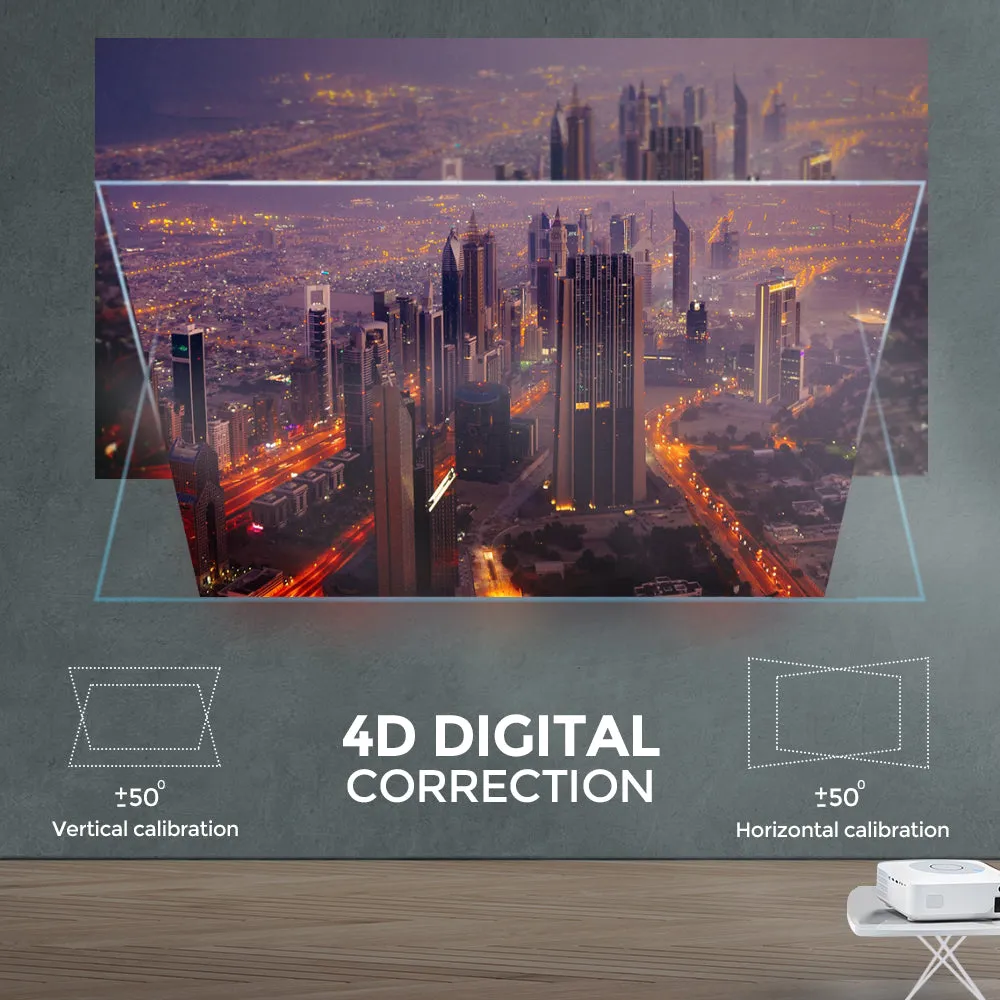 Android LED Projector |7000 Lumens/Screen Size Upto 300''|Native Res 1080P Full HD |Bluetooth Wifi 4K Projector|Included 150 inch Projector Screen