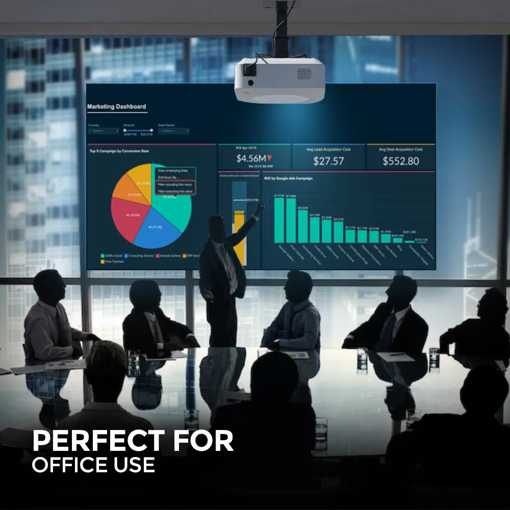 Android LED Projector |7000 Lumens/Screen Size Upto 300''|Native Res 1080P Full HD |Bluetooth Wifi 4K Projector|Included 150 inch Projector Screen
