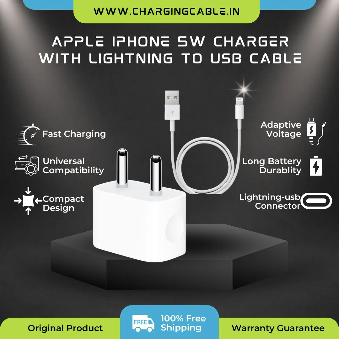 Apple iPhone 5W Usb Charger (Adapter With Cable)