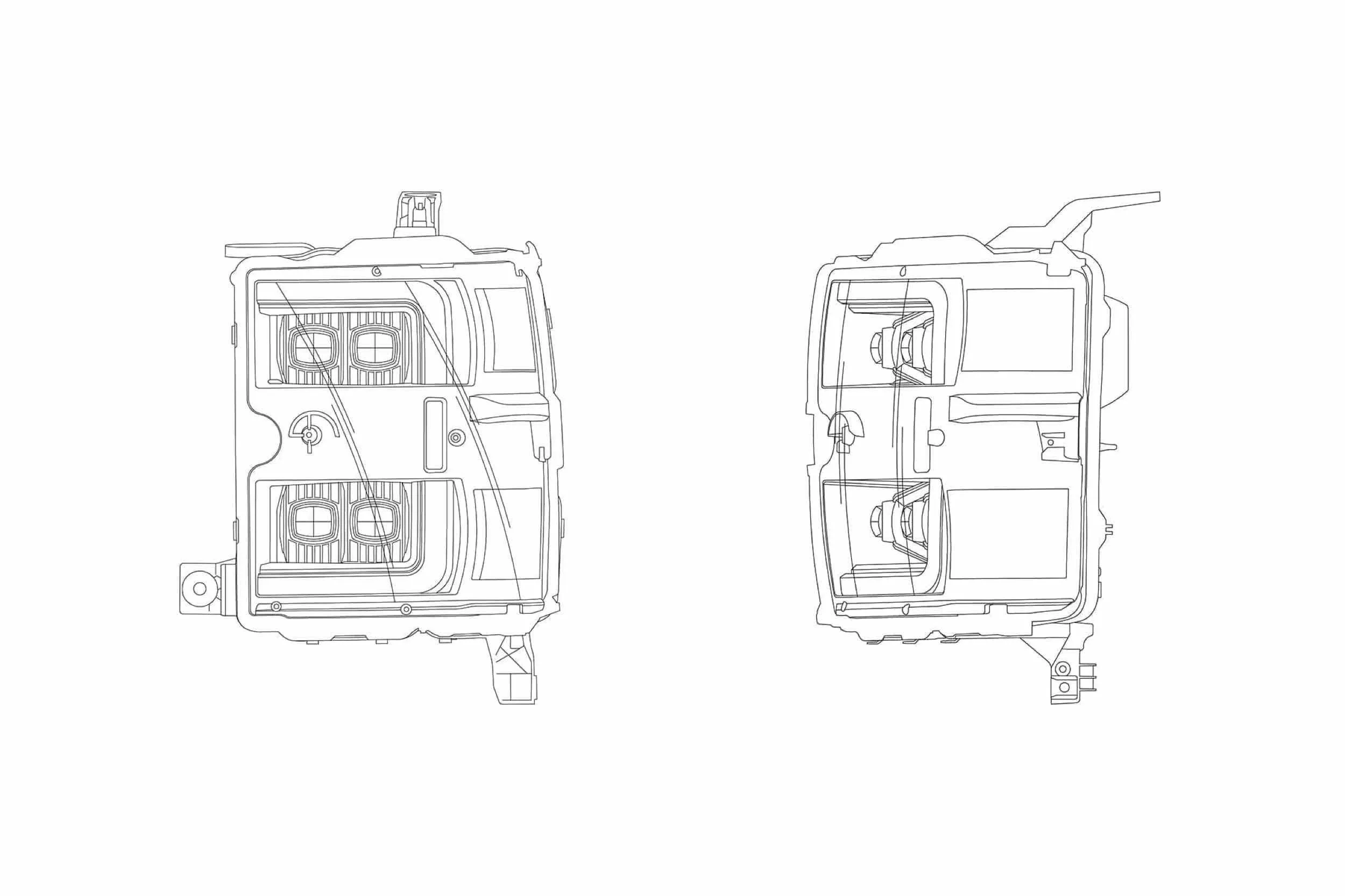 ARex Nova LED Headlights: Chevy Silverado HD (15-19) - Jet Black w/ Chrome Grille (Set)