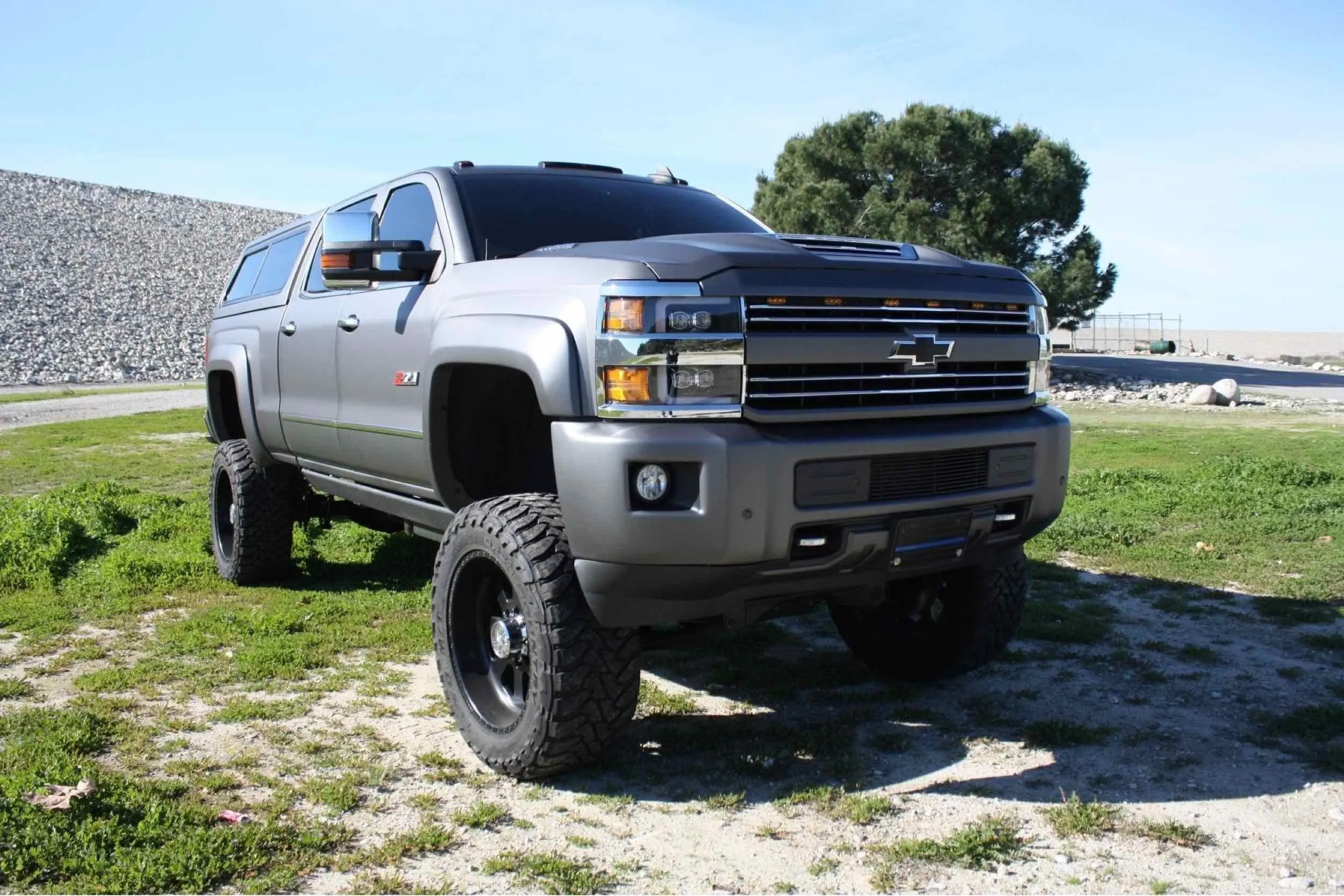 ARex Nova LED Headlights: Chevy Silverado HD (15-19) - Jet Black w/ Chrome Grille (Set)