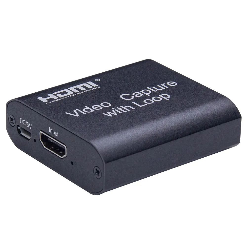 ArgoX HDMI to USB 2.0 Video Capture with Loop   Audio, 4K in 1080p out, USB-A to Micro USB Cable, HDMI Loop Out, Support AWG26 HDMI, VLC/OBS/Amcap for Computer, Live Streaming, Windows, Android, macOS | HDVC3 HDVC4