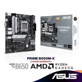 ASUS PRIME B650M-K Micro ATX (mATX) AMD Motherboard | AMD AM5 Socket