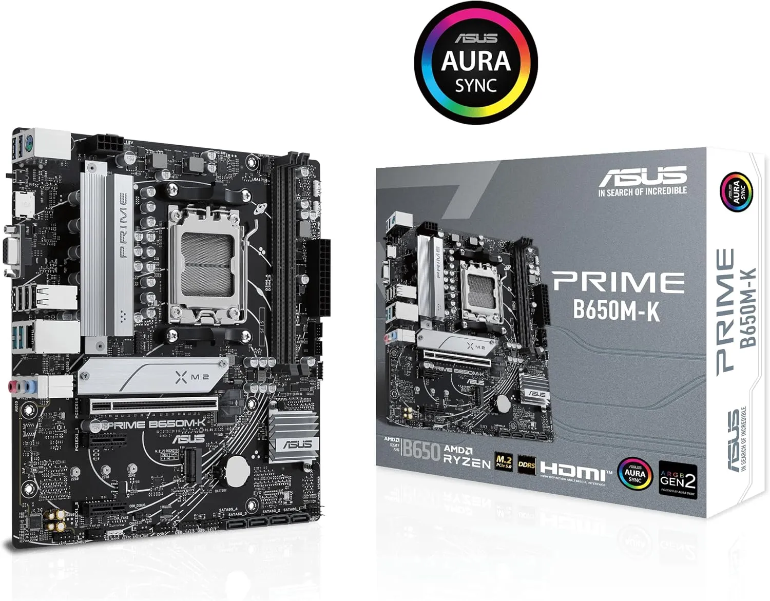 ASUS PRIME B650M-K Micro ATX (mATX) AMD Motherboard | AMD AM5 Socket