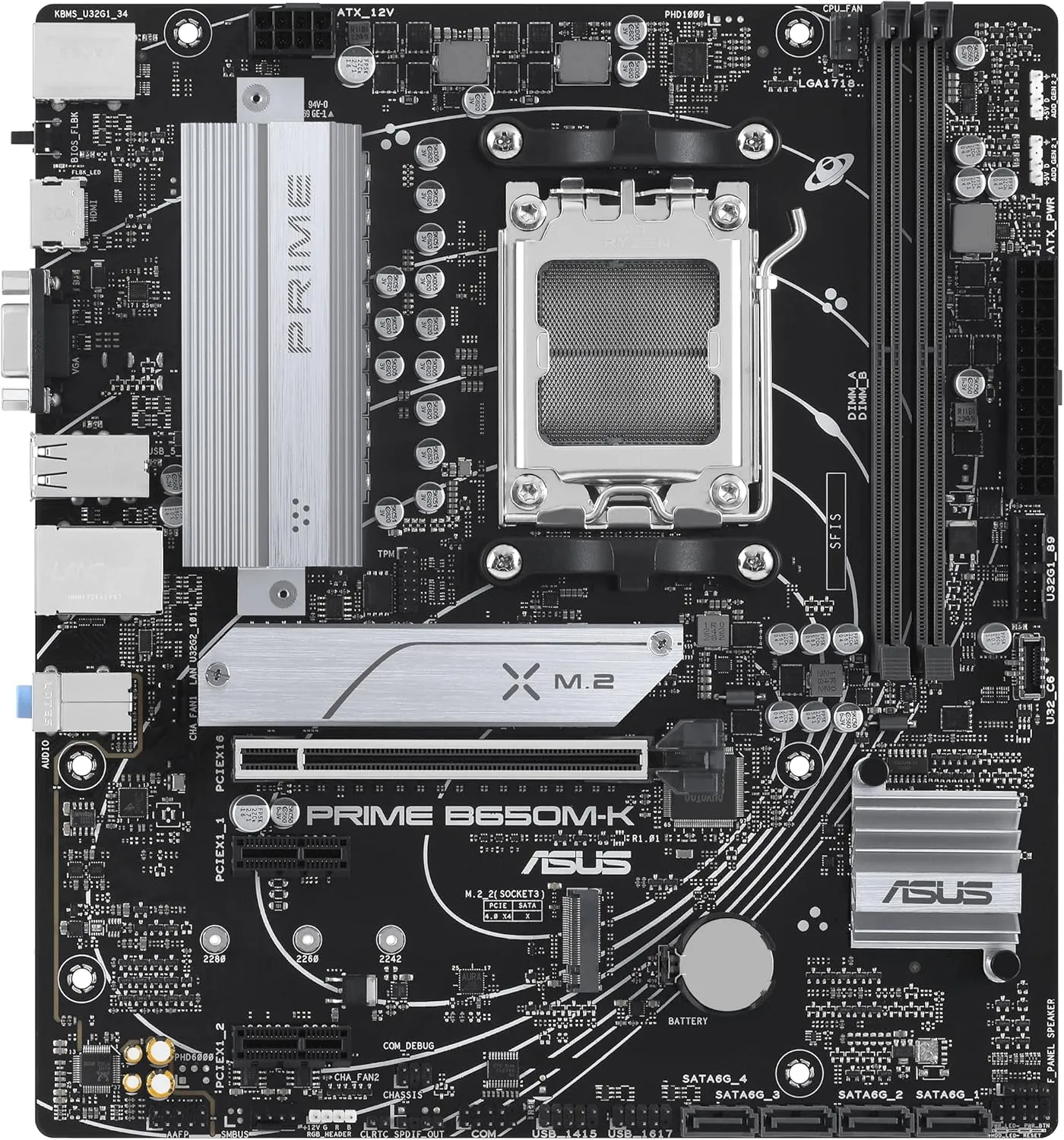 ASUS PRIME B650M-K Micro ATX (mATX) AMD Motherboard | AMD AM5 Socket