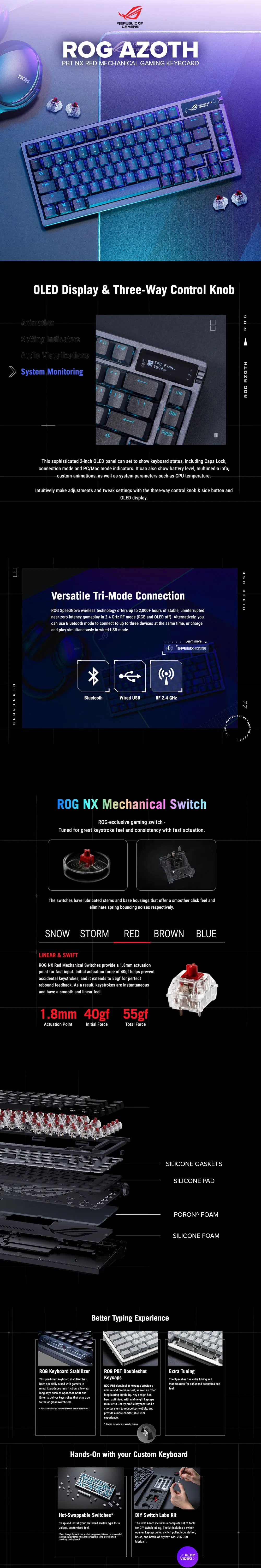 Asus ROG Azoth PBT NX Red Mechanical Gaming Keyboard