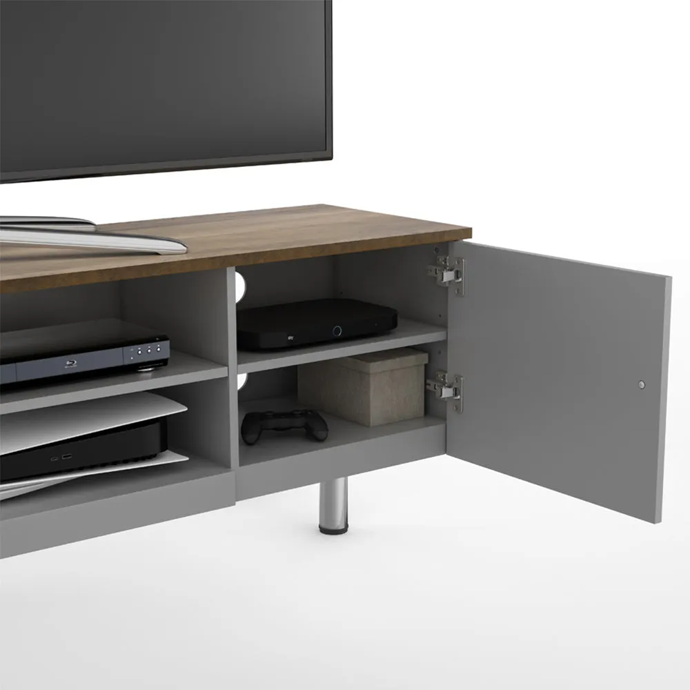 AVF Whitesands 1.9M TV Stand - Satin Grey & Wood | FS1900WSSG