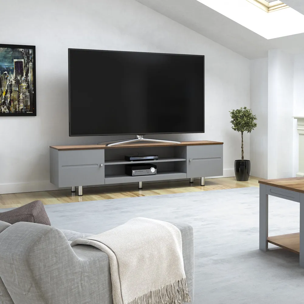 AVF Whitesands 1.9M TV Stand - Satin Grey & Wood | FS1900WSSG
